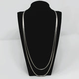 D'Orlan Silver-Plated Two Strand Flat Chain Necklace 24"