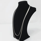 D'Orlan Silver-Plated Two Strand Flat Chain Necklace 24"