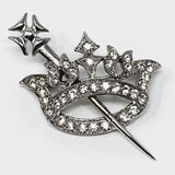 Ora Sceptre and Crown Rhinestone Brooch