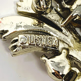 Lisner Rhinestone Silver Tone Brooch