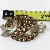 Lisner Rhinestone Silver Tone Brooch
