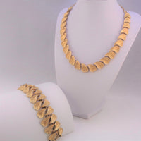 Francois Line by Coro Gold Leaf Choker Necklace and Bracelet