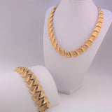 Francois Line by Coro Gold Leaf Choker Necklace and Bracelet