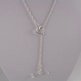 MJI Italy 925 Heart and Arrow Lariat Necklace