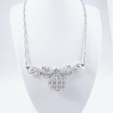 Coro Silver-Tone Clear Rhinestone Necklace