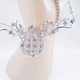 Coro Silver-Tone Clear Rhinestone Necklace