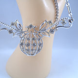 Coro Silver-tone Clear Rhinestone Necklace