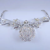 Coro Silver-Tone Clear Rhinestone Necklace