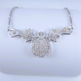 Coro Silver-Tone Clear Rhinestone Necklace