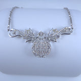 Coro Silver-tone Clear Rhinestone Necklace