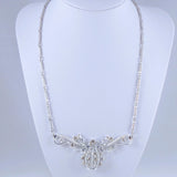 Coro Silver-Tone Clear Rhinestone Necklace