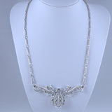 Coro Silver-tone Clear Rhinestone Necklace