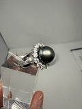 Tahitian Pearl and Diamond Ring