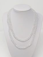 Les Bernard Clear Faceted Crystal Glass Beaded Necklace