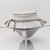 Silver Modernist Designer Necklace Size 13" - 16"