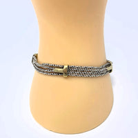 Tiffany & Co. 18K Yellow Gold T's and Sterling Silver 925 Twist Rope Belt Bracelet Rare