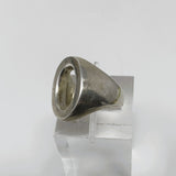 Open Oval Silver Ring Letter O or Zero Size 5.25