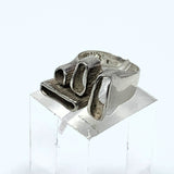 Silver Abstract Artisan Ring Size 5.5