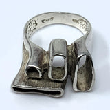 Silver Abstract Artisan Ring Size 5.5
