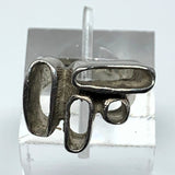 Silver Abstract Artisan Ring Size 5.5