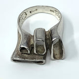 Silver Abstract Artisan Ring Size 5.5