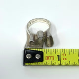 Silver Abstract Artisan Ring Size 5.5