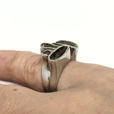 Silver Abstract Artisan Ring Size 5.5