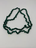 Malachite Chip Beaded Necklace Size 34"