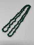Malachite Chip Beaded Necklace Size 34"
