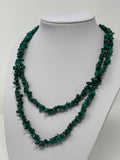 Malachite Chip Beaded Necklace Size 34"