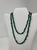 Malachite Chip Beaded Necklace Size 34"