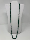 Malachite Chip Beaded Necklace Size 34"