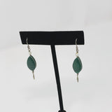 Malachite Drop Earrings with Shell Beads