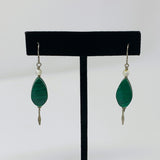 Malachite Drop Earrings with Shell Beads