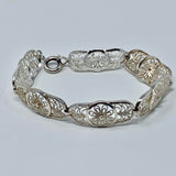 Birks Sterling Silver Floral Filigree Bracelet Size 6