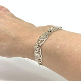 Birks Sterling Silver Floral Filigree Bracelet Size 6