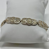 Birks Sterling Silver Floral Filigree Bracelet Size 6