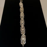 Birks Sterling Silver Floral Filigree Bracelet Size 6
