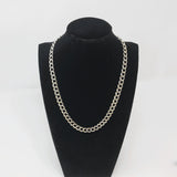 Italian Silver MJI Cuban Double Link Necklace Size 16.5"