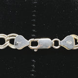 Italian Silver MJI Cuban Double Link Necklace Size 16.5"
