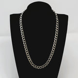 Italian Silver MJI Cuban Double Link Necklace Size 16.5"