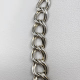 Italian Silver MJI Cuban Double Link Necklace Size 16.5"