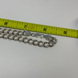 Italian Silver MJI Cuban Double Link Necklace Size 16.5"