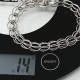 Sterling Silver Charm Bracelet Size 6 1/4 Inches
