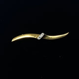 Crown Trifari Gold Tone Wave Brooch