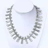 Silver Modernist Designer Necklace Size 13" - 16"