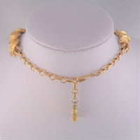 Francois Line by Coro Gold Leaf Choker Necklace and Bracelet