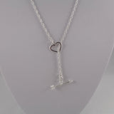 MJI Italy 925 Heart and Arrow Lariat Necklace