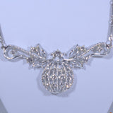 Coro Silver-tone Clear Rhinestone Necklace