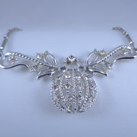 Coro Silver-tone Clear Rhinestone Necklace